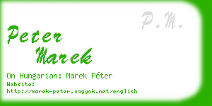 peter marek business card